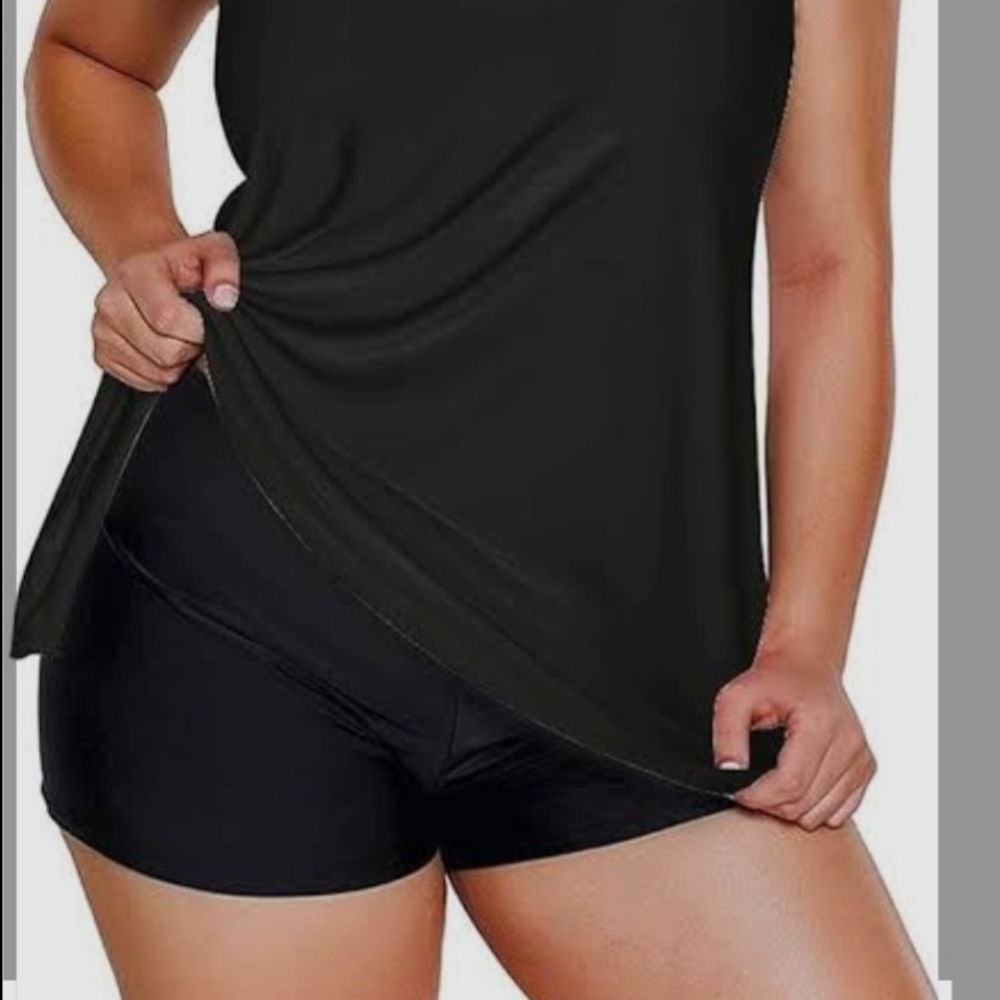 Black Sleeveless Top and Shorts Set